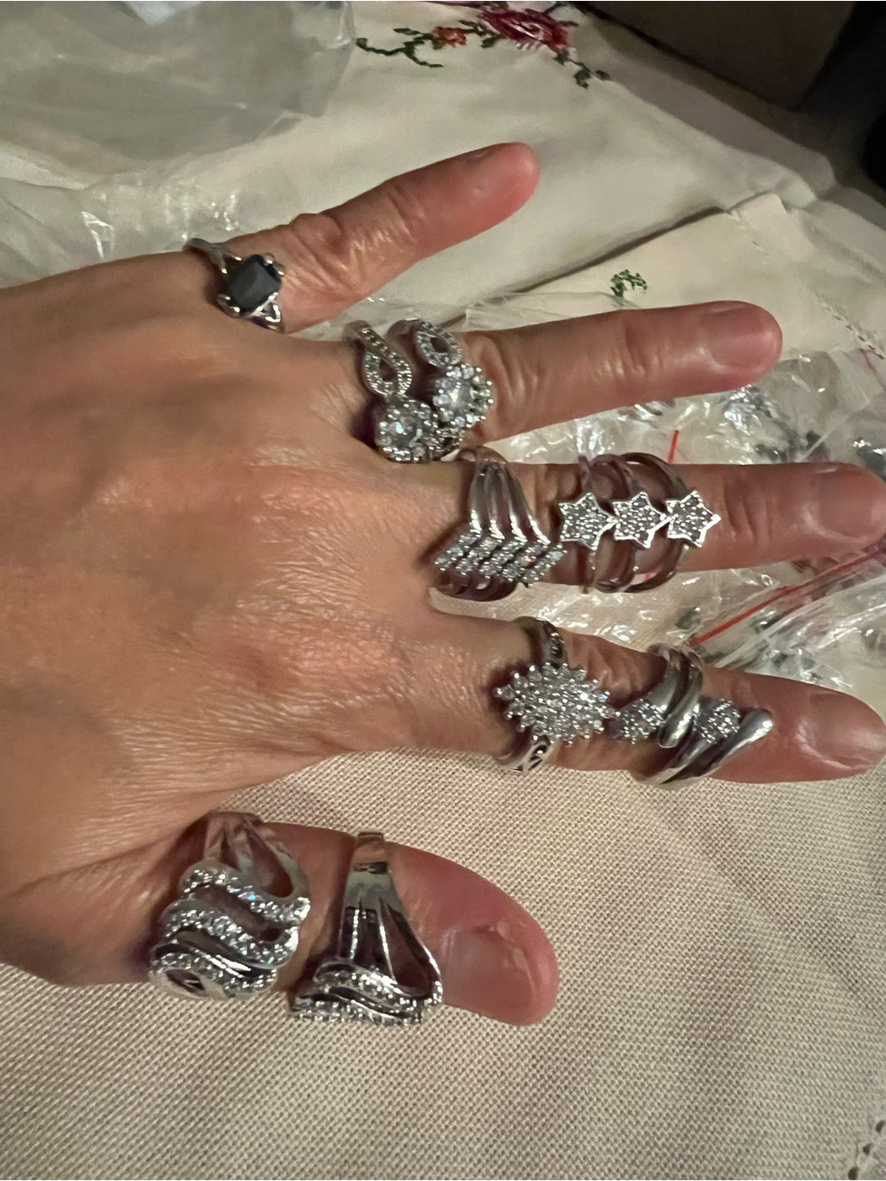 Real Silver rings with CZ’s stones and different designs .